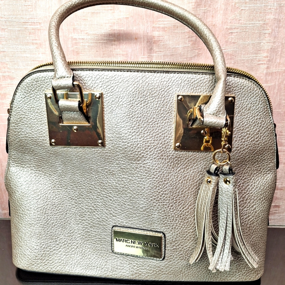 NWOT Marc New York gold tone/taupe handbag.